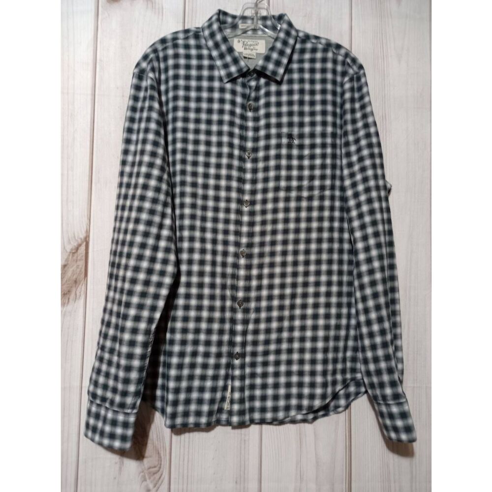 Penguin Shirt Men's‎ Extra Large Gray Gingham